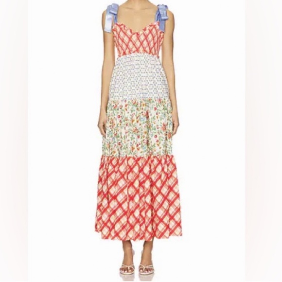 FREE PEOPLE Bluebell Mixed Print Cotton Maxi Dress - Picture 15 of 17